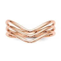 Sterling Silver Rose-tone 3-band Ring view 4