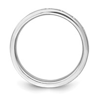 Sterling Silver Rhodium-plated Polished Fancy Ribbon Band view 2