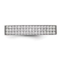 Sterling Silver Rhodium-plated CZ Ring view 4