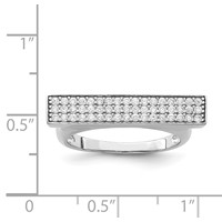 Sterling Silver Rhodium-plated CZ Ring view 5