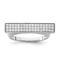 Sterling Silver Rhodium-plated CZ Ring view 1