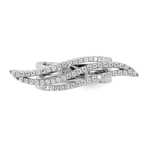Pure Fire Sterling Silver Rhodium-plated CZ Ring