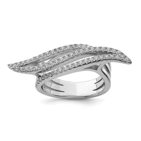 Pure Fire Sterling Silver Rhodium-plated CZ Ring