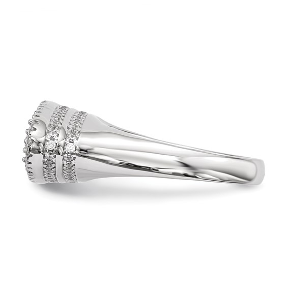 Pure Fire Sterling Silver Rhod-plated CZ Ring