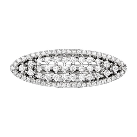 Pure Fire Sterling Silver Rhod-plated CZ Ring