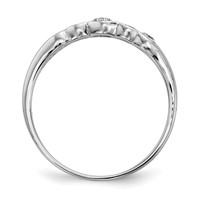 Sterling Silver Rhodium-plated 5-stone Bezel Set CZ Ring view 2