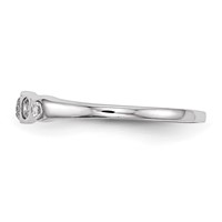 Sterling Silver Rhodium-plated 5-stone Bezel Set CZ Ring view 3
