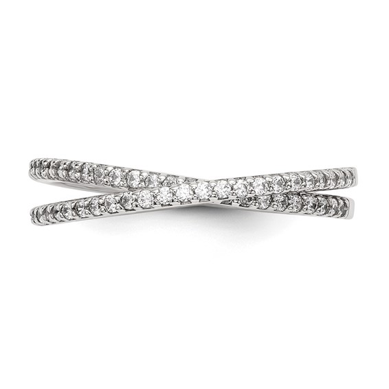 Sterling Silver CZ Intertwined Rings