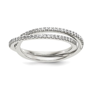 Sterling Silver CZ Intertwined Rings