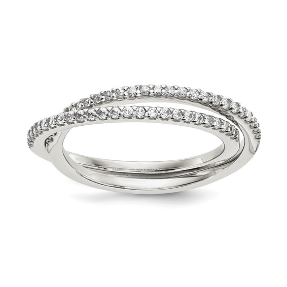 Sterling Silver CZ Intertwined Rings