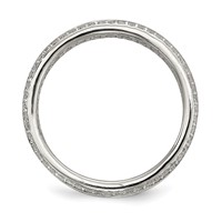 Sterling Silver Rhodium-plated Baguette & Round CZ Eternity Ring view 2