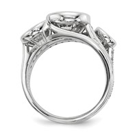 Sterling Silver Rhodium-plated CZ 3-Ring Set view 2