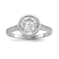 Sterling Silver Rhodium-plated CZ 3-Ring Set view 5