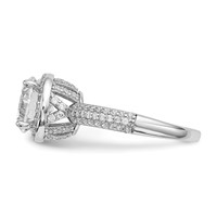 Sterling Silver Rhodium-plated CZ Pavé Ring view 3