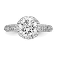 Sterling Silver Rhodium-plated CZ Pavé Ring view 4