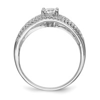 Sterling Silver Rhodium-plated CZ Ring view 2