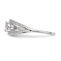 Sterling Silver Rhodium-plated CZ Ring view 3