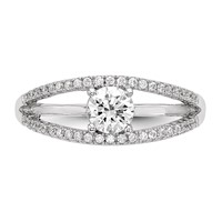Sterling Silver Rhodium-plated CZ Ring view 4