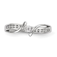 Sterling Silver Rhodium-plated CZ Ring view 4