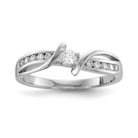 Sterling Silver Rhodium-plated CZ Ring view 1