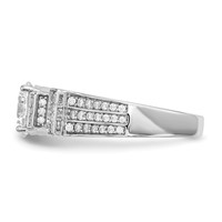 Sterling Silver Rhodium-plated CZ Tiered Pavé Ring view 3