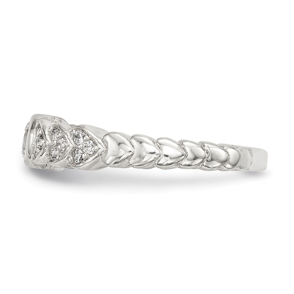 Sterling Silver Polished CZ Fancy Ring (QR6638-7)
