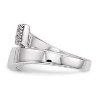 Sterling Silver Rhodium-plated Polished Ring with CZ view 3