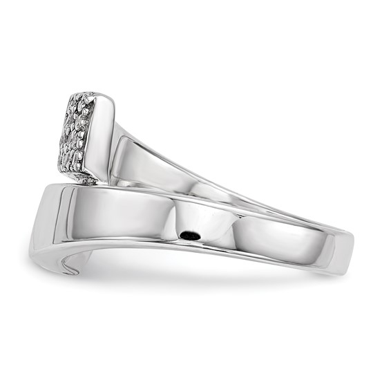 Sterling Silver Rhodium-plated Polished with CZ Ring