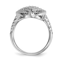 Pure Fire Sterling Silver Rhod-plated CZ Ring view 2