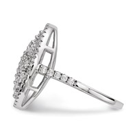 Pure Fire Sterling Silver Rhod-plated CZ Ring view 3