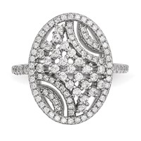 Pure Fire Sterling Silver Rhod-plated CZ Ring view 4