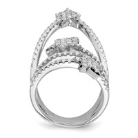 Pure Fire Sterling Silver Rhod-plated CZ Star Ring view 2