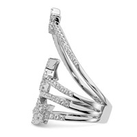 Pure Fire Sterling Silver Rhod-plated CZ Star Ring view 3