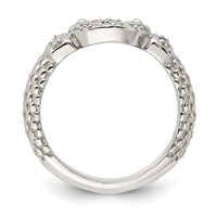 Sterling Silver CZ Textured Ring view 2