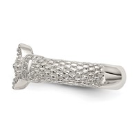 Sterling Silver CZ Textured Ring view 3