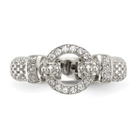 Sterling Silver CZ Textured Ring view 4