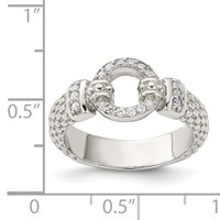 Sterling Silver CZ Textured Ring view 5