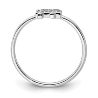 Sterling Silver Rhodium-plated CZ Hashtag Ring view 2