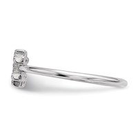Sterling Silver Rhodium-plated CZ Hashtag Ring view 3