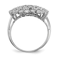 Sterling Silver Rhodium-plated CZ Ring view 2
