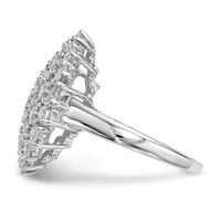 Sterling Silver Rhodium-plated CZ Ring view 3