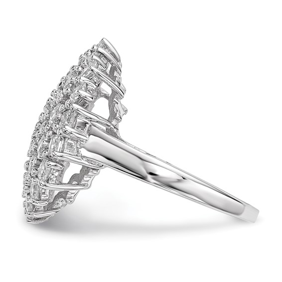 Sterling Silver Rhodium-plated CZ Ring