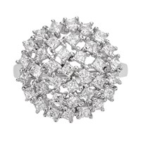 Sterling Silver Rhodium-plated CZ Ring view 4