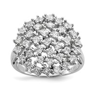 Sterling Silver Rhodium-plated CZ Ring view 1