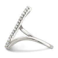 Sterling Silver CZ Bar Ring view 3