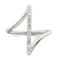 Sterling Silver CZ Bar Ring view 4