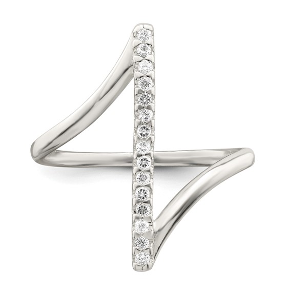 Sterling Silver CZ Bar Ring