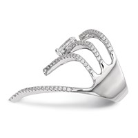 Pure Fire Sterling Silver Rhod-plated CZ Ring view 3