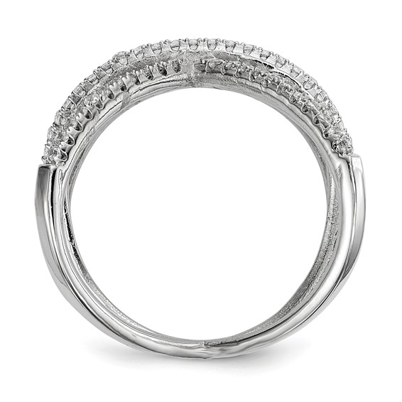 Sterling Silver Rhodium-plated CZ Ring