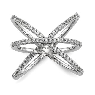 Sterling Silver Rhodium-plated CZ Ring